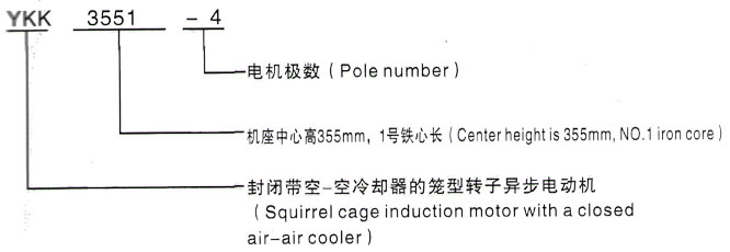 YKK系列(H355-1000)高压YKS4508-10/315KW三相异步电机西安泰富西玛电机型号说明